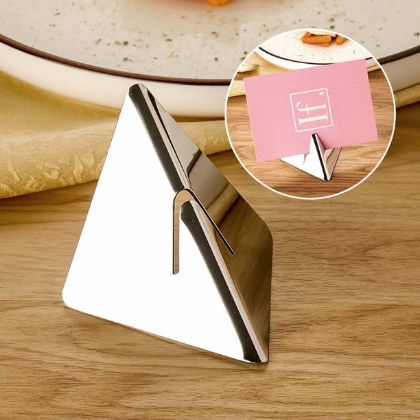 Portatarjetas de comida de acero inoxidable, placa de número de mesa, placa de precio de menú de restaurante, portatarjetas para plato de buffet, portatarjetas para mesa de boda
