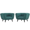 thumbnail image 2 of Modway Bestow 2 Piece Upholstered Fabric Armchair Set in Teal, 2 of 5