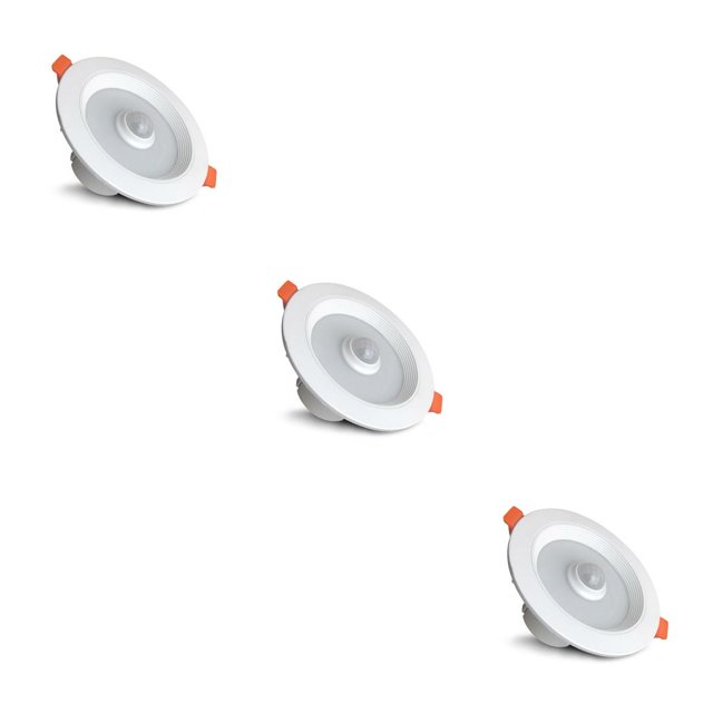 Naiovety Luz LED Sensor de movimiento automático Lámpara Foco IP52 A prueba de agua Iluminación de emergencia universal Downlight Luz cálida Luz calida 5W 3Conjunto