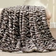 thumbnail image 5 of Home Soft Things Tip Printing Light Faux Fur Throw - Meru GEO Light Brown - 50" x 60", 5 of 11