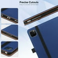 thumbnail image 7 of For iPad 9th 8th 7th Generation Case 10.2", iPad Air 3rd Gen Case 10.5", iPad Pro 10.5" Case, Auto Sleep Wake Kickstand Elastic Band Pencil Holder Front Pocket Business Case, Darkblue, 7 of 7