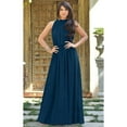 thumbnail image 3 of KOH KOH Long Sleeveless Bridesmaid Wedding Party Guest Summer Flowy Casual Brides Formal Evening Sexy Halter Neck Maxi Dress Gown For Women Blue Teal Small US 4-6 NT012, 3 of 6