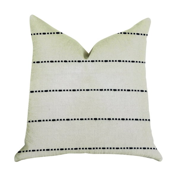 Plutus 20" x 30" Interweave Vanilla Bean Luxury Throw Pillow in Black and White