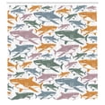 thumbnail image 2 of Ambesonne Shark Shower Curtain, Colorful Underwater Fish Art, 69"Wx84"L, Teal Apricot, 2 of 4