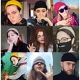 thumbnail image 3 of Bonnet Hip Hop Mode Chapeau Tricoté Hommes Femmes Hiver Chaud Bord Sans Manchette Couple Sport de Rue Bonnets B, 3 of 5