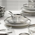 thumbnail image 4 of Silver Edge Full Tableware of Plates Dinner Set White Plate Dish Kitchen Dishes Dinnerware Dining Bar Home Garden, 4 of 5