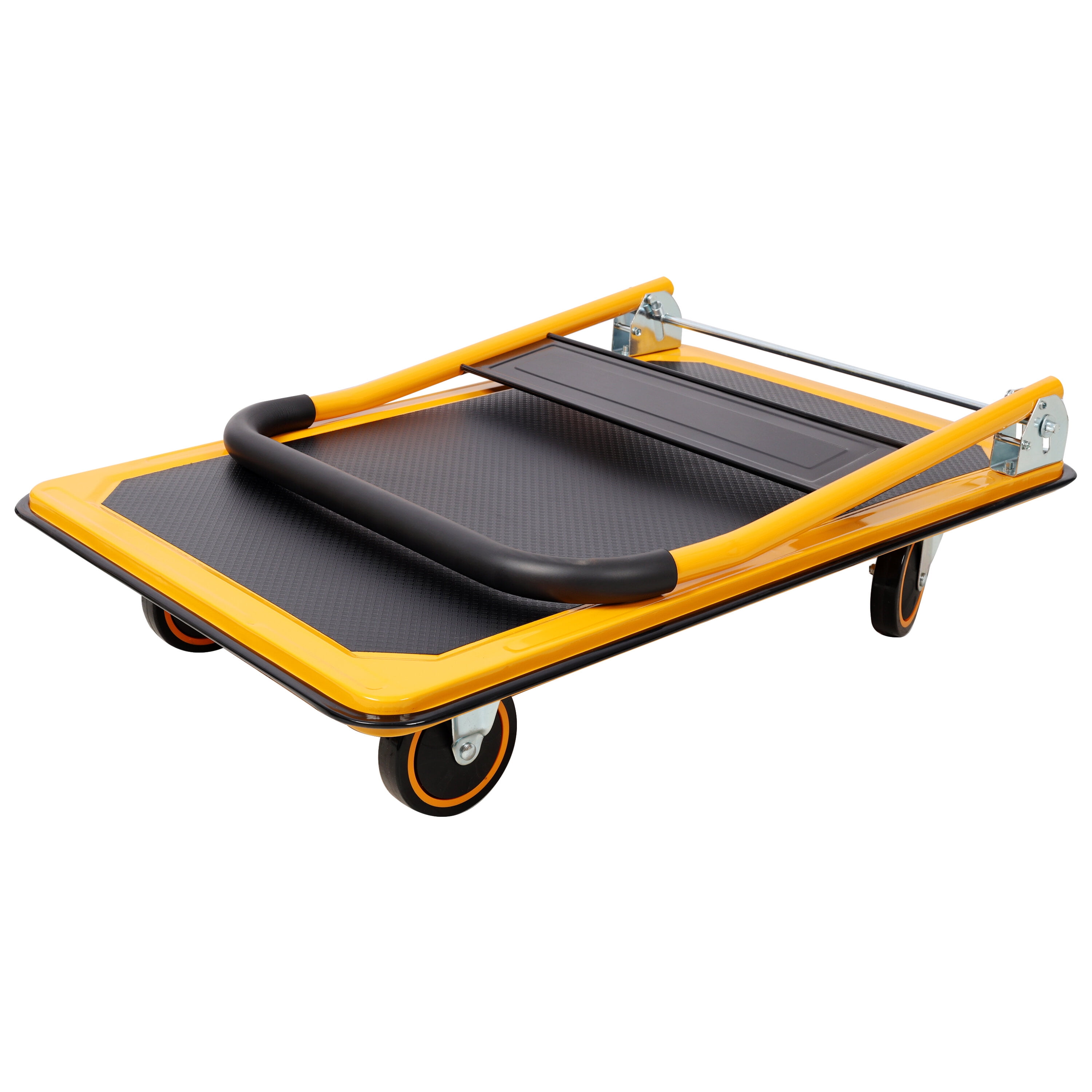 Hand Truck Foldable Platform Truck Push Dolly 330 lb. Weight Capacity Black and Yellow,Appliance Dolly
