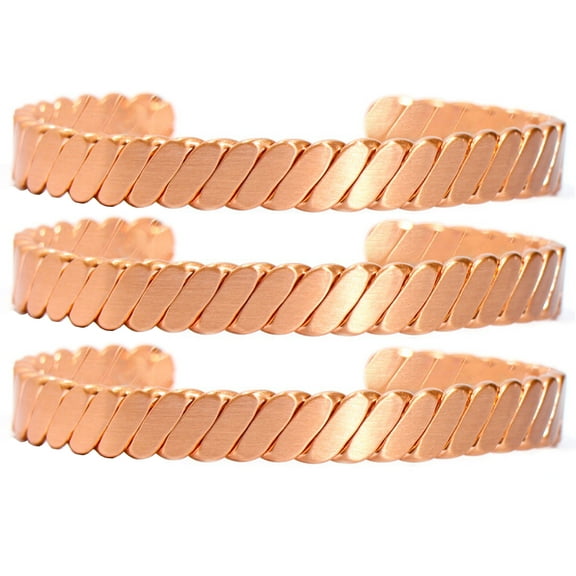 3 Pc Pure Copper Bracelet Arthritis Pain Therapy Energy Cuff Bangle Men & Women
