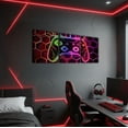thumbnail image 2 of Erosebridal Gamer Paintings Wall Decor Bedroom, Neon Gradient Gamepad Wall Hanging Decor Kitchen, Pink Honeycomb Decor, 2 of 5