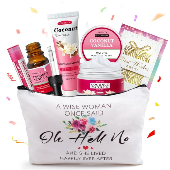 Set de regalo LUCOTIYA Coconut Vanilla Spa para mujer, talla de viaje