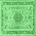 thumbnail image 1 of Ahgly Company Indoor Square Medallion Emerald Green Traditional Area Rugs, 7' Square, 1 of 4