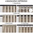 thumbnail image 5 of Jainmy Linen-Look Semi-Sheer Curtains, Back Tab Drapes with Hooks Hooks Living Room Bedroom ,Set of 2 Panels,52x84 inch, Linen, 5 of 10