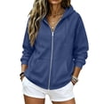thumbnail image 4 of Zip Up Hoodie Women Long Sleeve Fall Winter Oversized Sweatshirts Zipper Oversized Cute Jackets with Pockets, 4 of 5