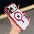 thumbnail image 2 of Magnetic for iPhone 17 Pro Case [Compatible with MagSafe][Full Camera Lens Protector][Military Drop Protection] Shockproof Not Yellowing Clear Soft Slim Cover for Women Men,Red, 2 of 3