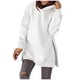 thumbnail image 2 of Puntoco mujeres Casual manga larga suelta sólido bolsillo cuello redondo medio y largo tops sudaderas con capucha blusa de mujer Puntoco Puntoco-414, 2 of 8