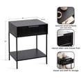 thumbnail image 2 of Kate and Laurel Ori Modern Cane Rectangle Side Table, 18 x 15 x 24, Black, Versatile Rattan Living Room End Table with Drawer for Storage and Home Decor, 2 of 9