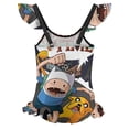 thumbnail image 2 of Adventure Time Girls Swimsuit Ruffle One-piece Beachwear Kids Cute Swimwear Summer Bathing Suit 7-9Y（120cm）, 2 of 8
