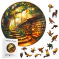 thumbnail image 2 of Enchanted Library Treehouse Wooden Jigsaw Puzzle - 200+ Unique Animal Shaped Pieces, 11.41x11.41 Inch, 5A Difficulty, Artistic Home Decor for Adults & Family, 2 of 7
