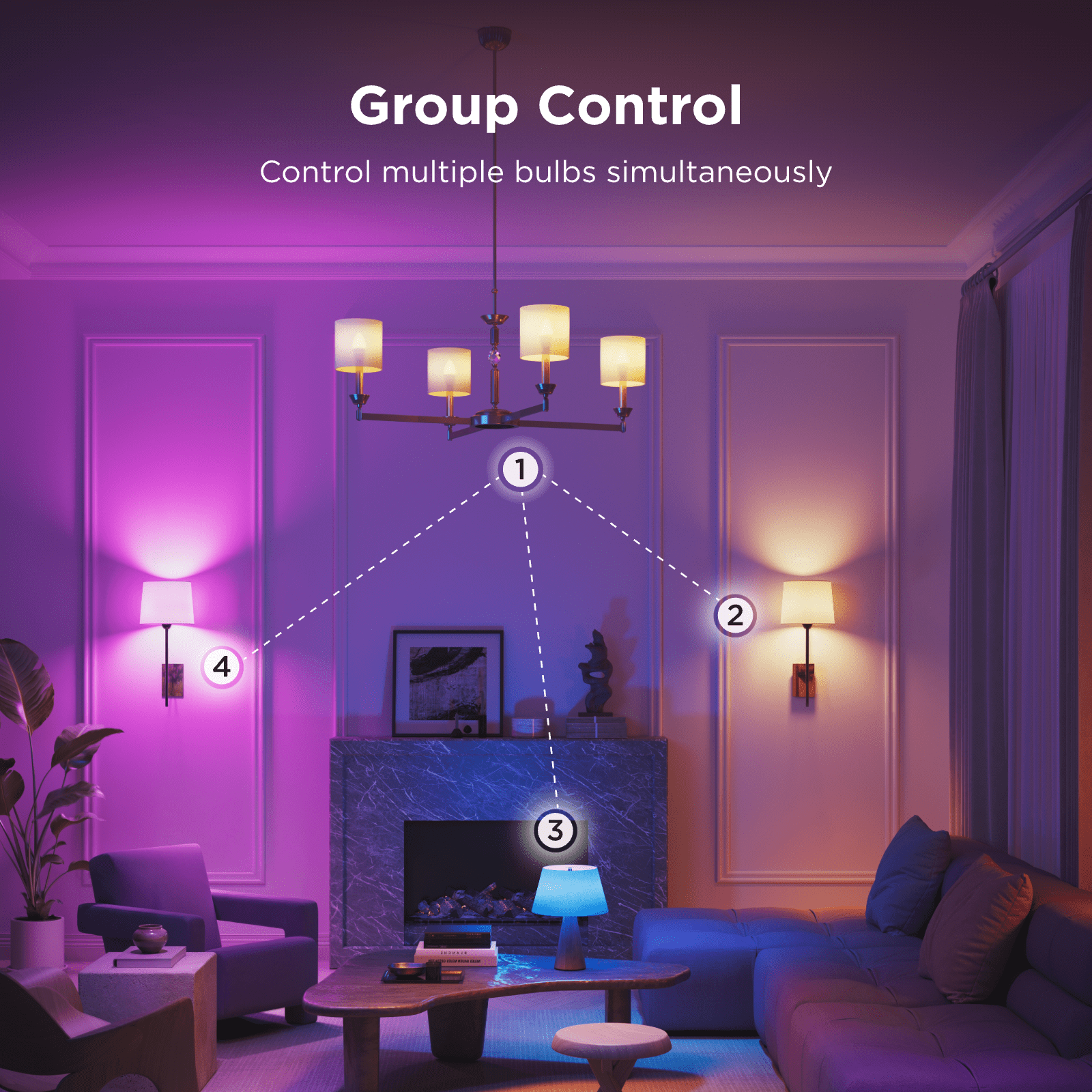 Govee Smart Candle LED Bulb,RGBWW Millions of Colors Changing Effect, 450LM,Voice Control,Support Alexa,Google Assistant,Matter,2 Packs