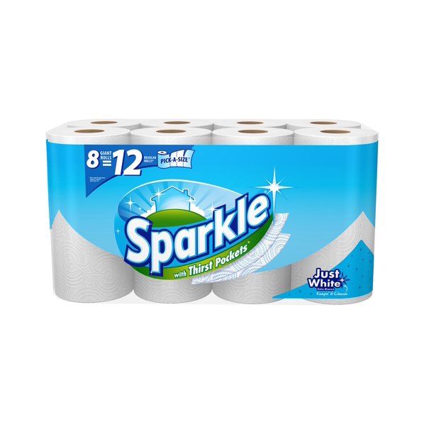 Sparkle Paper Towels, PickASize, 8 Giant Rolls