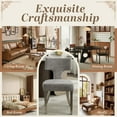 thumbnail image 6 of Mid Century Dining Chairs Set of 6, Farmhouse Linen Fabric Upholstered Accent Chair Curved Backrest with Copper Nails Around,Kitchen Chairs with Hardwood Frame, 6 of 9