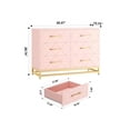 thumbnail image 4 of Ourlova Commode pour Chambre avec 6 Tiroirs, Commodes Doubles, Commode Moderne en Bois, Table de Chevet pour Garde-Robe, Chambre de Bébé, Salon, 4 of 7