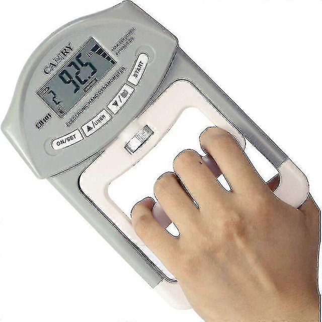 Camry Digital Grip Strength Gauge Dynamometer Automatic Recording 200 Lbs/90 Kg 19.5*12.5*3m (gray)fonepro