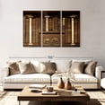 thumbnail image 2 of Elephant Stock Vintage Optometry Wall Art - Horizontal Multi Panel Canvas - Living Room Wall Decor - Profession Multi Panel - Brown And Yellow Decor - 74" x 48", 2 of 4