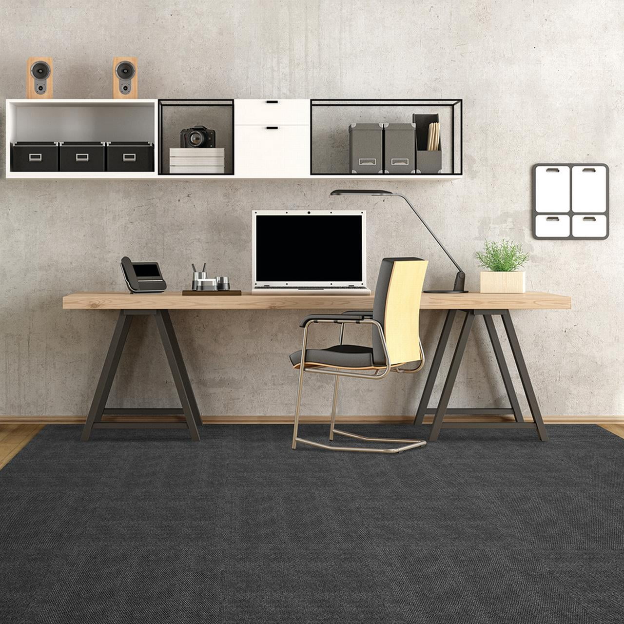 Foss Floors Taupe 24'’ x 24’' Peel and Stick Indoor/Outdoor Hilltop Carpet Tile 36 sq ft 16 Piece