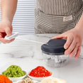 thumbnail image 3 of Manual Food Chopper Vegetable Cutter, Hand String Vegetable Chopper Onions Cutter for Vegetable Fruits Nuts BPA Free Food Safe Material, 400ml Black white, 3 of 4
