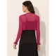thumbnail image 4 of Sheer Mesh Shrug Allegra K bolero recortado volantes mujer Rojo M, 4 of 6