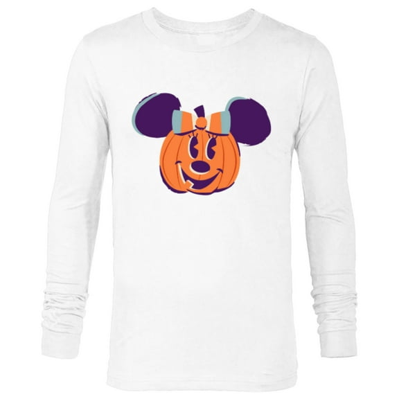Disney Minnie Mouse Jack-o’-Lantern Halloween - Long Sleeve T-Shirt for Men - Customized-White