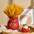 thumbnail image 3 of Jarrón de flores chino, maceta, forma de bolsa de dinero, decoraciones chinas de la suerte Feng rojo, 3 of 8