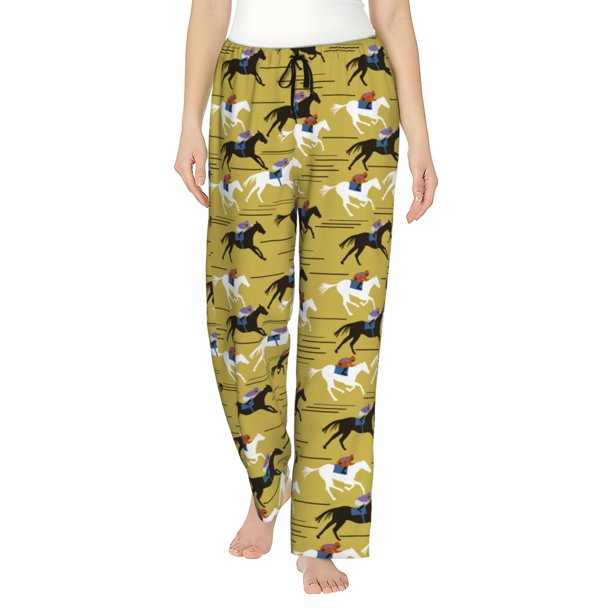 Balery Horsemen In Horseraces Pantalones de pijama para mujer, pijamas ultraligeros, pantalones de estar por casa-3X-Large