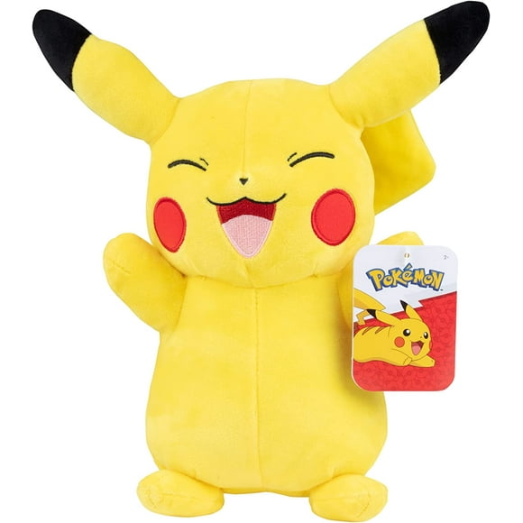 Pokemon 12" Large Happy Pikachu Plush - Officially Licensed - Generation One Figure - Quality Soft 12-Inch Stuffed Animal Toy - Gift for Kids, Boys, Girls - 2+