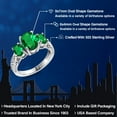thumbnail image 2 of Gem Stone King 925 Sterling Silver Green Nano Emerald 3-Stone Ring for Women (3.10 Cttw, Available in Size 5, 6, 7, 8, 9), 2 of 6