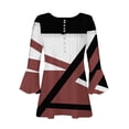 thumbnail image 5 of Red Women's Long Sleeve T-shirt, Summer Tops For Women 2025 Trendy Boho Floral Print Tunic Shirts 7 Sleeve V Neck Tshirt Casual Loose Blouse,Women's Long sleeve T-shirt M, 5 of 5