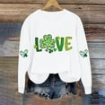 thumbnail image 4 of Craaazy Women's St Patricks Day Sweatshirts Casual Loose Round Neck Long Sleeve Tops with Comfy Shamrock Prints, 4 of 4