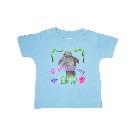 

Inktastic St. Petersburg Florida Cute Swimming Manatee Gift Baby Boy or Baby Girl T-Shirt