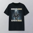 thumbnail image 2 of Tiweut Casual Women Tops Human By Chance Alpha By Choice Cool Funny Alpha Wolf Meme T-Shirt,Black,L, 2 of 4