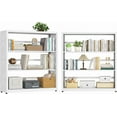 thumbnail image 2 of 5 Tier Bookshelf, 55" Tall Bookcase, Metal Bookcase with Adjustable Shelves and Book Stopper, Modern Bookshelf for Bedroom, Living Room, Home Office, Library, Black(55" H*31" W*10" D), Black, 2 of 9