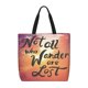 thumbnail image 1 of Fotbe Not All Who Wander Are Lost Bolsa Tote con Estampado para Mujer, Bolsos con Cremallera, Bolsa de Hombro Casual de Gran Capacidad con Bolsillos Internos, 1 of 7