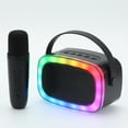 thumbnail image 1 of IQ Sound IQ-908K Mini altavoz Bluetooth Karaoke con micrófono inalámbrico, luces RGB envolventes, cambio de voz divertido en diseño recargable, compacto y portátil, regalo ideal para niños y adultos (, 1 of 5