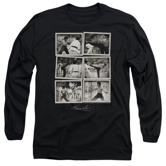 Bruce Lee Snap Shots Long Sleeve T-Shirt Adult 18/1 Black