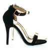 GirlTalk11m by Anne Michelle, High Heel Stiletto Dress Sandal w Ankle Strap. Women Party Club Shoe