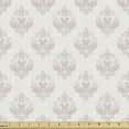 thumbnail image 1 of Abstract Fabric by the Yard Upholstery, Ethnic Style Modern Damask Elements on Creme Tone Backdrop, Decorative Fabric for DIY and Home Accents, Ivory and Pale Salmon by Ambesonne, 1 of 5