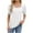 White, variant on ALLLIST Ladies Tops Pink Solid Hollow Short Sleeve Square Neckline T-Shirts Blouses for Women S