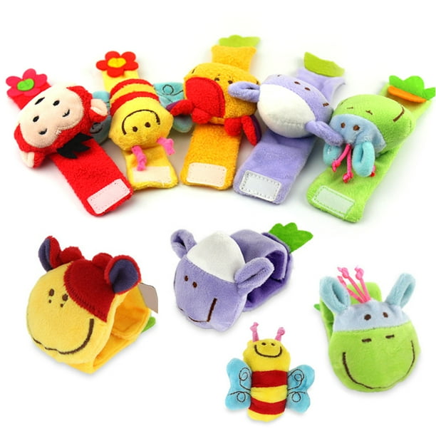 Yesbay Plush Bee Animal Wrist Band Rattle Hand Foot Bell Educational Baby Toy,Baby Rattle Bee