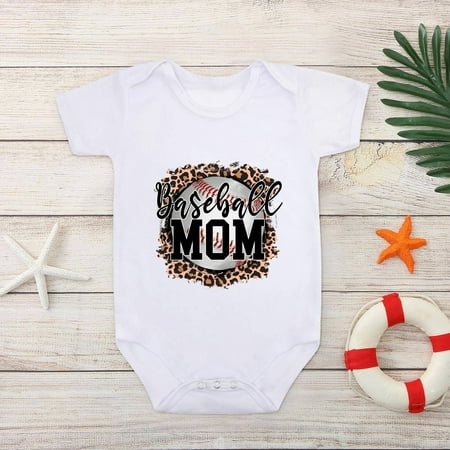 

EQWLJWE Baby Girl Clothes Newborn Infant One Letter Romper Baseball Print Summer Cute Outfits