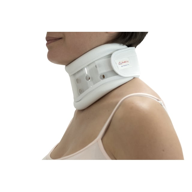 ITA-MED Corset Cervical en Plastique Rigide - Col Cervical Réglable pour Hommes et Femmes, Blanc (Petit)